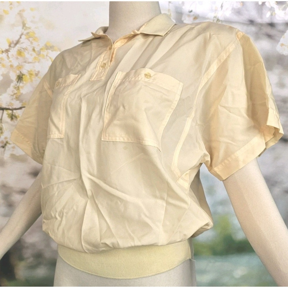 Vintage 1980's Diane Von Furstenberg Blouse Top Shirt Buttery Yellow Designer